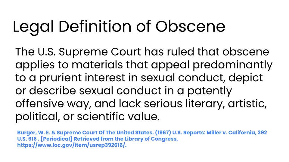 Legal definition of obscene