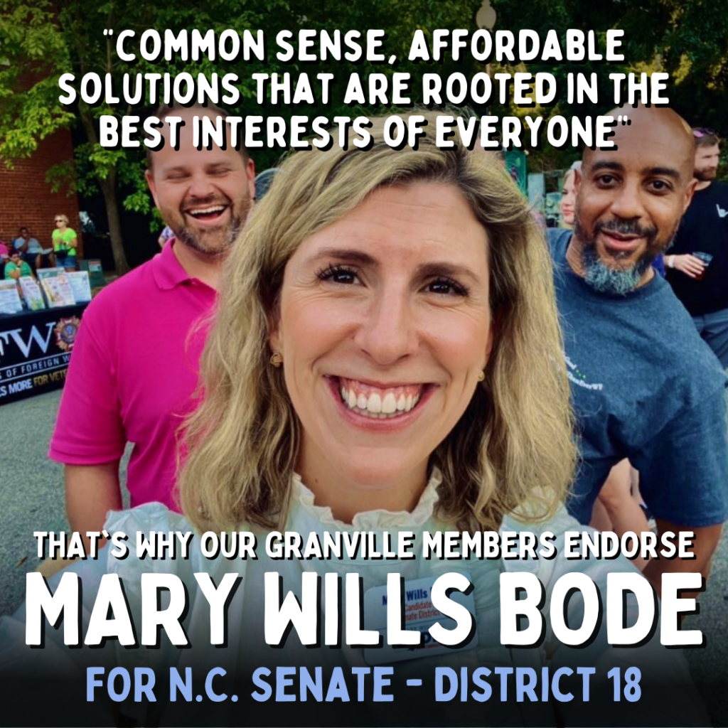 Mary Wills Bode for NC Senate